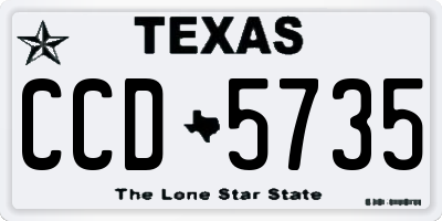 TX license plate CCD5735