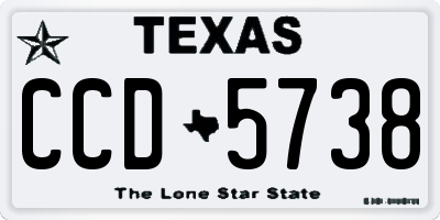 TX license plate CCD5738