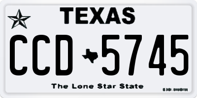 TX license plate CCD5745