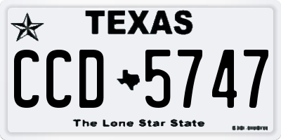TX license plate CCD5747
