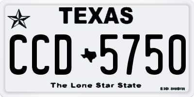 TX license plate CCD5750