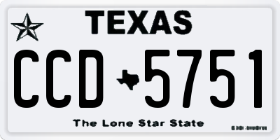 TX license plate CCD5751