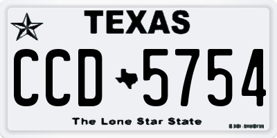 TX license plate CCD5754