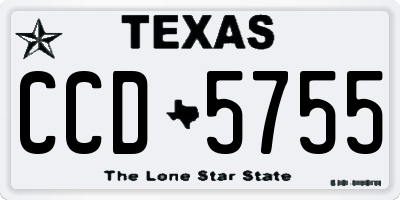 TX license plate CCD5755