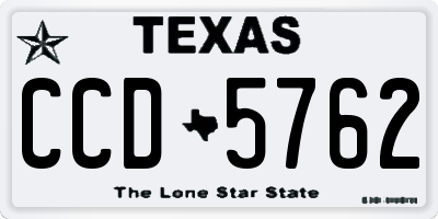 TX license plate CCD5762