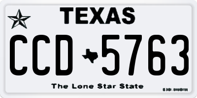 TX license plate CCD5763
