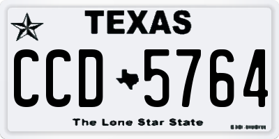 TX license plate CCD5764
