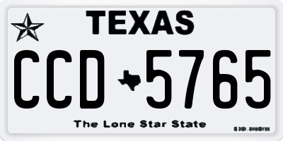 TX license plate CCD5765