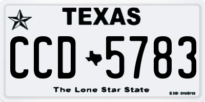 TX license plate CCD5783