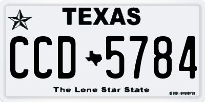 TX license plate CCD5784