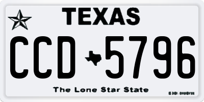 TX license plate CCD5796