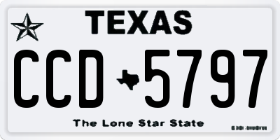 TX license plate CCD5797