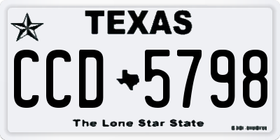 TX license plate CCD5798