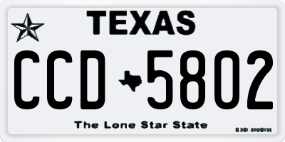 TX license plate CCD5802