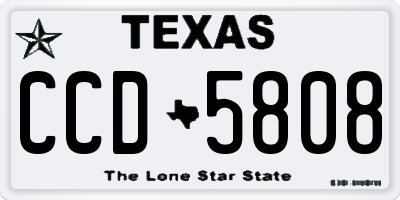 TX license plate CCD5808