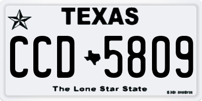 TX license plate CCD5809