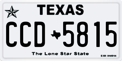 TX license plate CCD5815