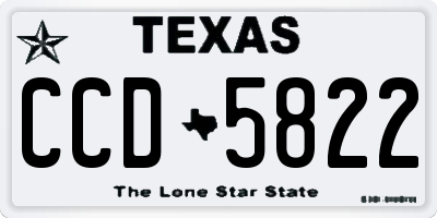 TX license plate CCD5822