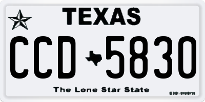 TX license plate CCD5830