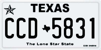 TX license plate CCD5831