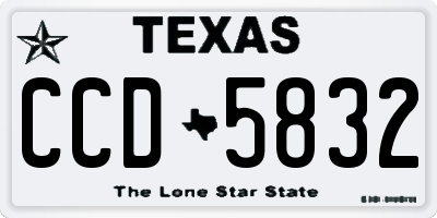TX license plate CCD5832