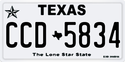 TX license plate CCD5834