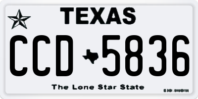 TX license plate CCD5836