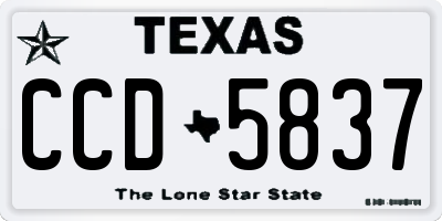 TX license plate CCD5837