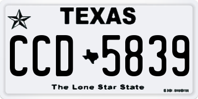 TX license plate CCD5839