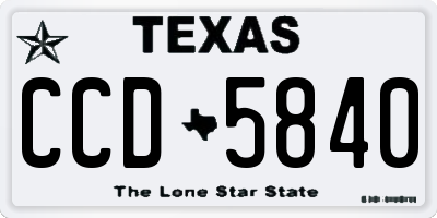 TX license plate CCD5840