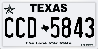TX license plate CCD5843