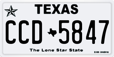 TX license plate CCD5847