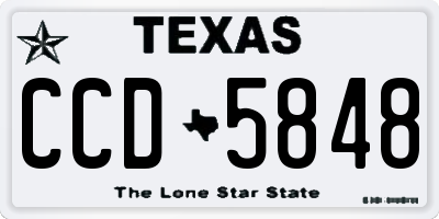 TX license plate CCD5848