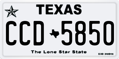TX license plate CCD5850