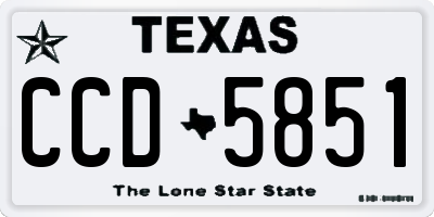 TX license plate CCD5851