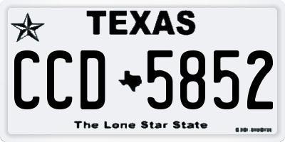 TX license plate CCD5852