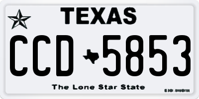 TX license plate CCD5853