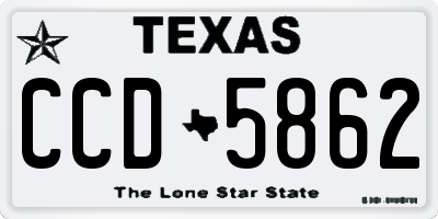 TX license plate CCD5862