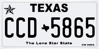 TX license plate CCD5865