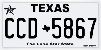 TX license plate CCD5867