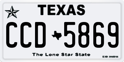 TX license plate CCD5869