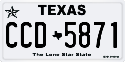 TX license plate CCD5871