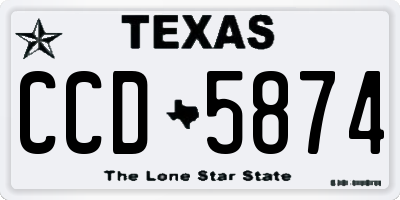 TX license plate CCD5874
