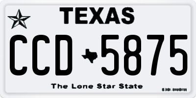 TX license plate CCD5875