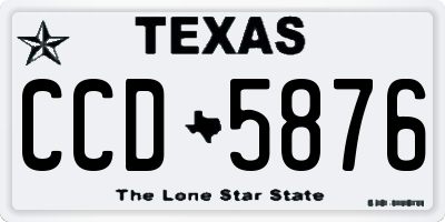 TX license plate CCD5876