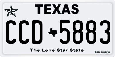 TX license plate CCD5883