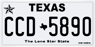 TX license plate CCD5890