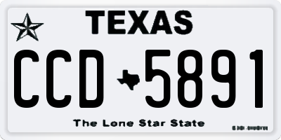 TX license plate CCD5891
