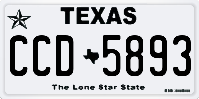 TX license plate CCD5893