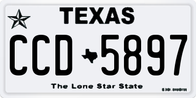 TX license plate CCD5897
